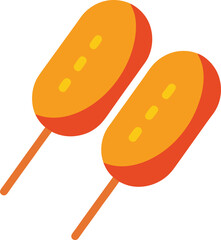 Flat Style Mini Corn Dogs Back Vector Art