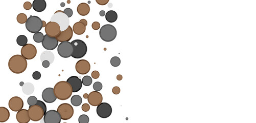  Colorful assorted confetti with serpentine on white