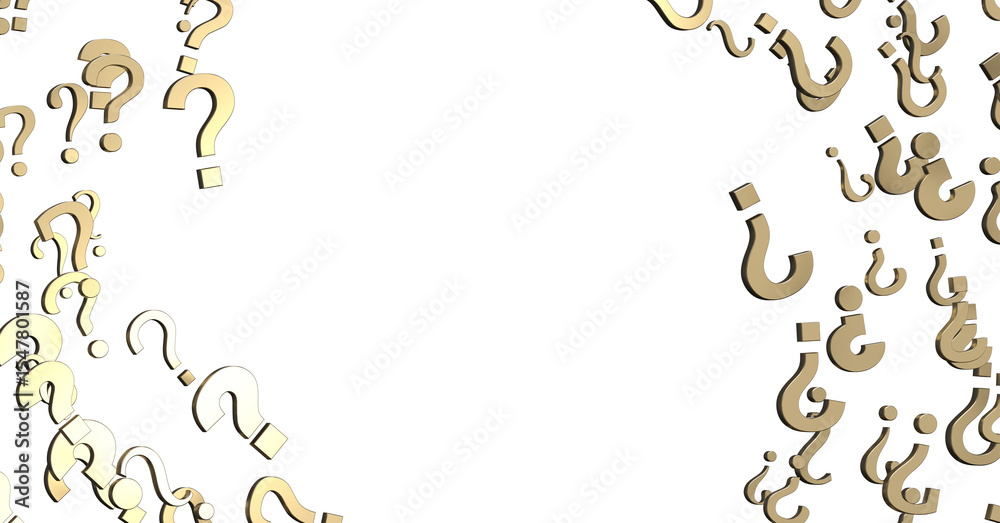 Poster Infinite question marks, original 3d rendering