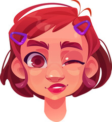 Girl Wink Face