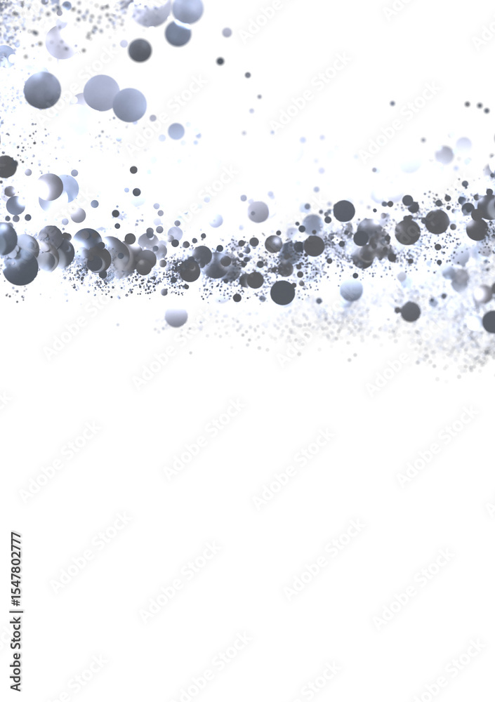 Poster Elegant abstract background with silver bubbles floating on white. Perfect for websites, presentations, and more.