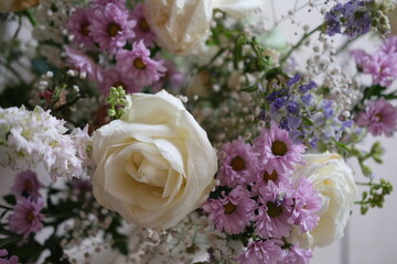 bouquet of roses and flowers 