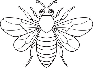 Honeybee wings and hive bug illustration for fun learning worksheets