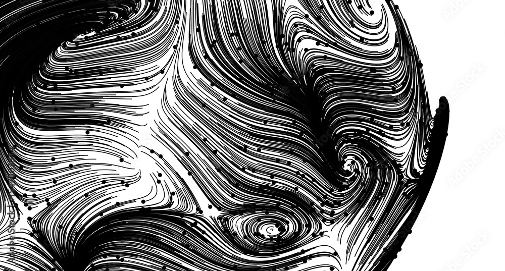 Poster high-resolution black and white image of swirling lines, perfect for abstract backgrounds and design