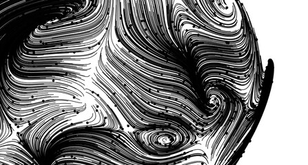 High-resolution black and white image of swirling lines, perfect for abstract backgrounds and designs.
