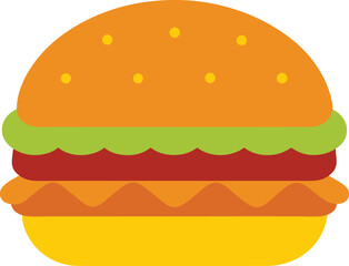 Flat Style Sloppy Joe Sandwich Vector Art