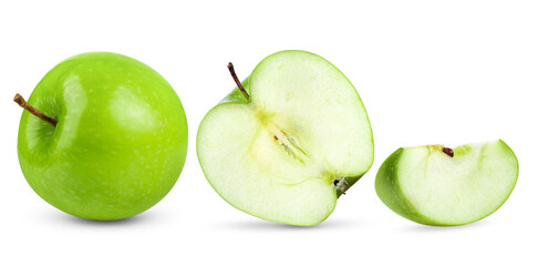 Green apple isolated on transparent png (Image from camera)