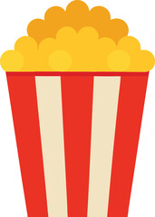 Flat Style Popcorn Bucket Back Vector Art