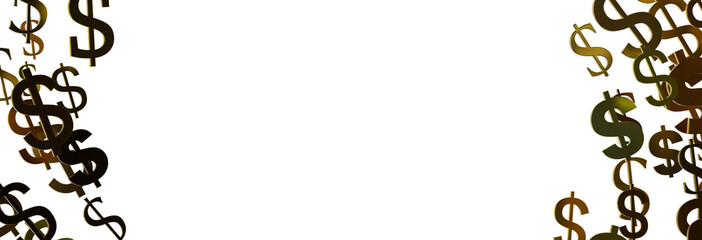 Dollar Signs Raining over Transparent Background