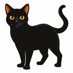 Bombay Cat Vector Illustration – Domestic Panther-Like Pet Art
