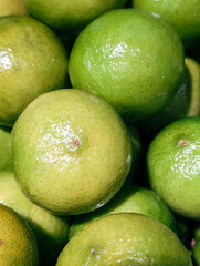 Vertical photo of fresh green limes


