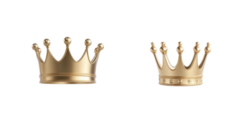 Elegant gold crowns on black background for royal theme