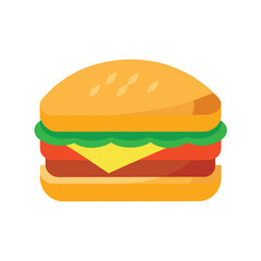 Flat Style Breakfast Sandwich Vector Art