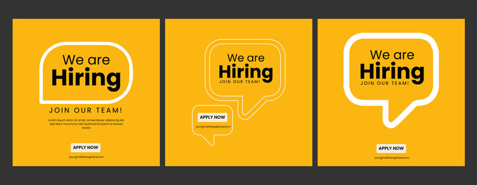 We are hiring job social media posts, ads banner template, Job job vacancy square flyer or web banner Template design  Hiring square banner ads template design for social media post