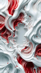 3D red and white Embossed swirls vertical background mobile wallpaper