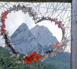 Heart framed Mountains in the German Alps - Zugspitz-Region. High quality photo