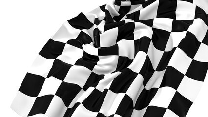 The checkered flag waves in the air Victory is in sight