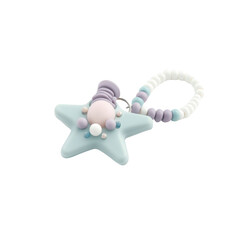 Pastel Star-Shaped Keychain with Beaded Bracelet Charm