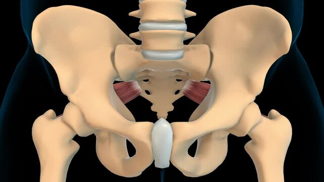 Piriformis muscle anatomy for medical concept 3D rendering