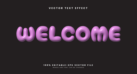 Welcome Inflated Style 3d editable text effect Template