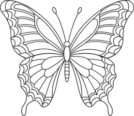 Zebra swallowtail elegant line art for creative coloring pages