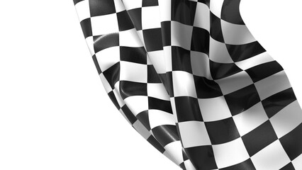 The checkered flag waves in the air Victory is in sight