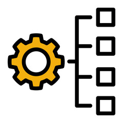 Structure Optimization Icon - Outline Color Lineal Style for Efficient Systems.