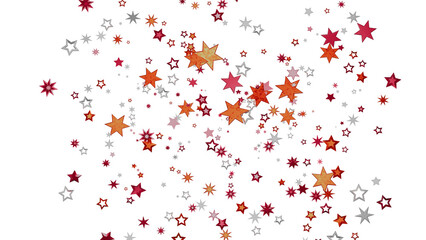 Beautiful background with red, orange & silver stars. Perfect for holidays, celebrations, and more!