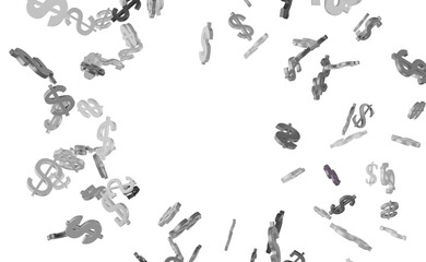 US Dollar sign symbols 3d close up