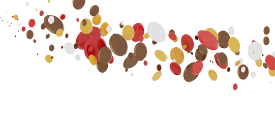 confetti png. Gold confetti falls from the sky. Glittering confetti on a transparent background. Holiday