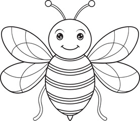 Bumblebee cartoon coloring page for fun kids insect learning