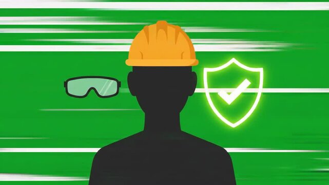 Worker Safety First  Construction Site Protection Icon Illustration