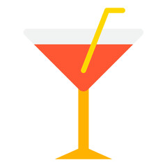 Cocktail Glass with Straw