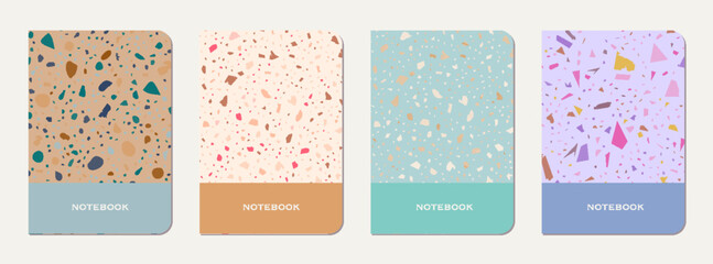 Fototapeta premium Notebook cover design. Terrazzo abstract