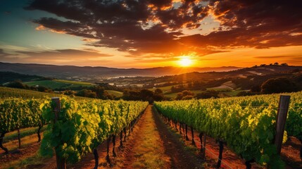Fototapeta premium landscape wine outline