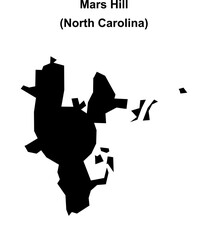 Mars Hill (North Carolina) blank outline map