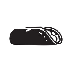 Wrap and Burrito Silhouette Vector Fast Food Icon