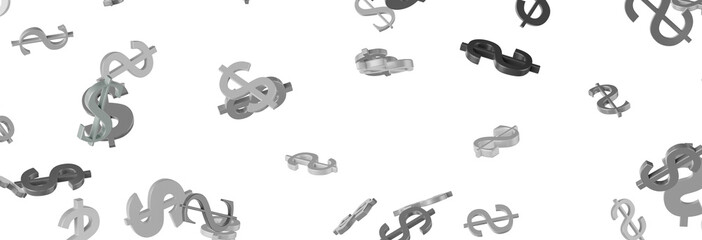 US Dollar sign symbols 3d close up