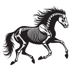 Equine structure reimagined – Horse skeleton silhouette rendered through refined Horse skeleton vector – Horse skeleton illustration

