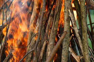 Towering Bonfire, Fiery Night