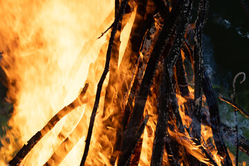 Towering Bonfire, Fiery Night