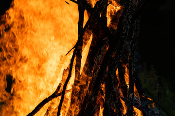 Towering Bonfire, Fiery Night
