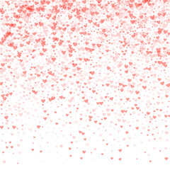 Red hearts scattered on white background.