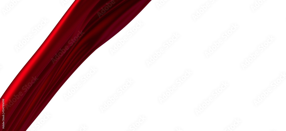 Poster 3d render of abstract red cloth falling.