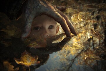 The Reflection Shows Not the Adult, but a Curious, Wide-Eyed Infant