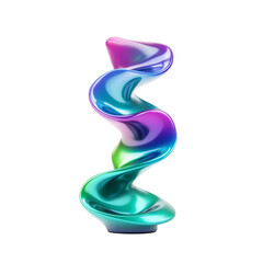 Vibrant abstract sculpture in multicolor twisting form