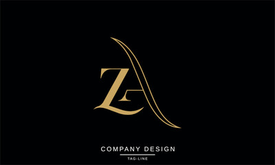ZA, AZ Abstract Letters Logo Monogram Design Font Icon Vector