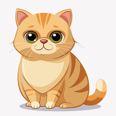 Obraz premium Exotic Shorthair Cat Vector Illustration – Relaxed Cartoon House Pet Design