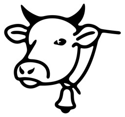 Cow, livestock, cattle, bovine and animalhusbandry. Agriculture, agricultural, farm, animal and pet, illustration