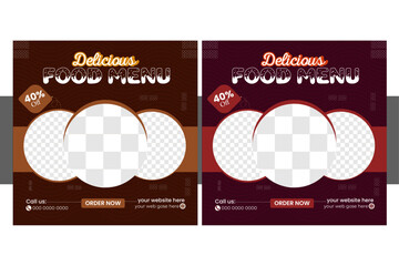 Social media post design for restaurant 